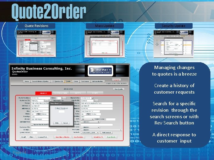 Quote Revisions Mass Update Security Update Managing changes to quotes is a breeze Create
