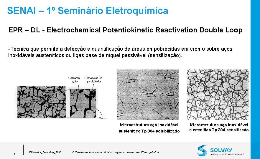SENAI – 1º Seminário Eletroquímica EPR – DL - Electrochemical Potentiokinetic Reactivation Double Loop