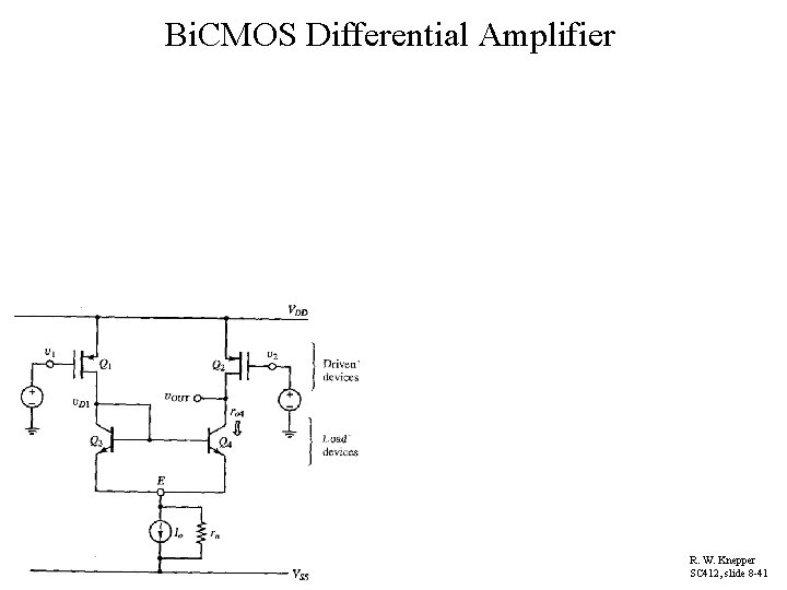 Bi. CMOS Differential Amplifier R. W. Knepper SC 412, slide 8 -41 