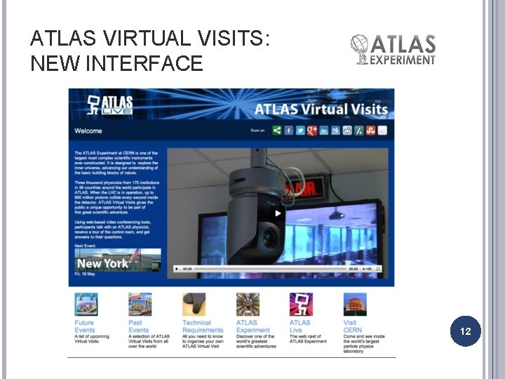 ATLAS VIRTUAL VISITS: NEW INTERFACE 12 