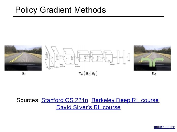 Policy Gradient Methods Sources: Stanford CS 231 n, Berkeley Deep RL course, David Silver’s