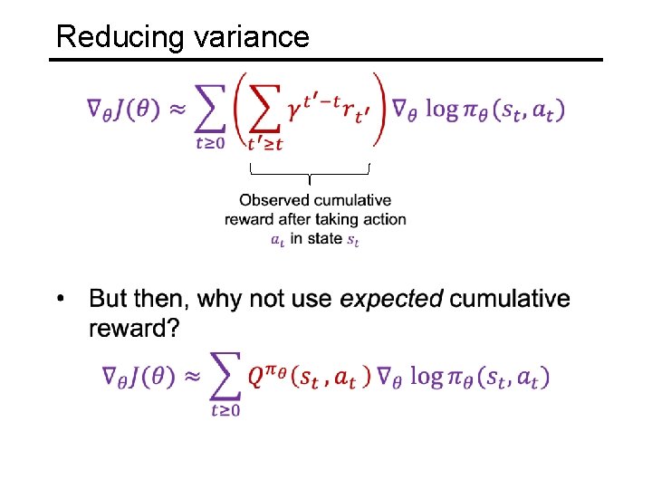 Reducing variance 