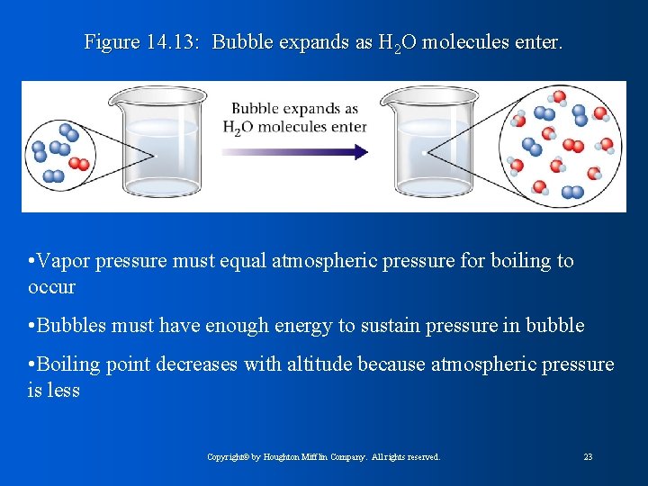 Figure 14. 13: Bubble expands as H 2 O molecules enter. • Vapor pressure