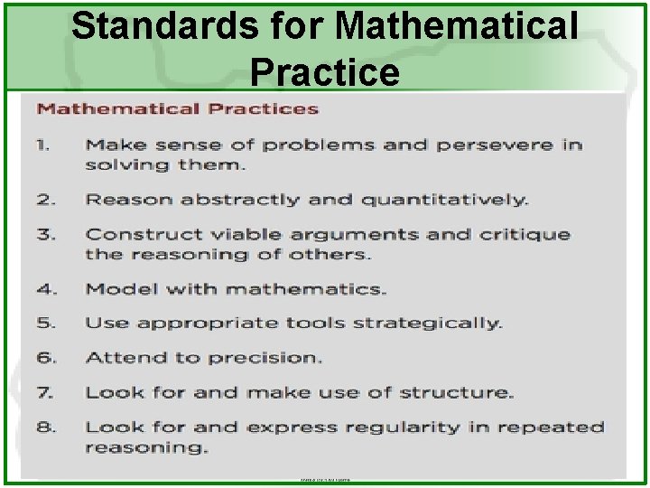 Standards for Mathematical Practice 