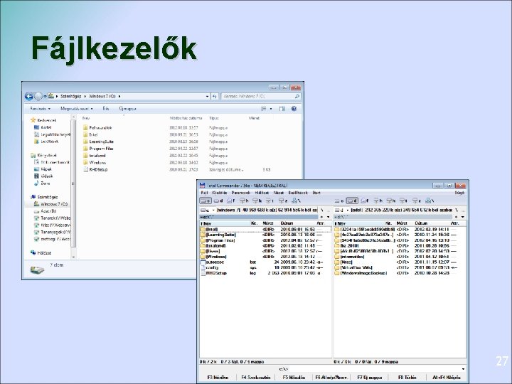 Fájlkezelők 27 