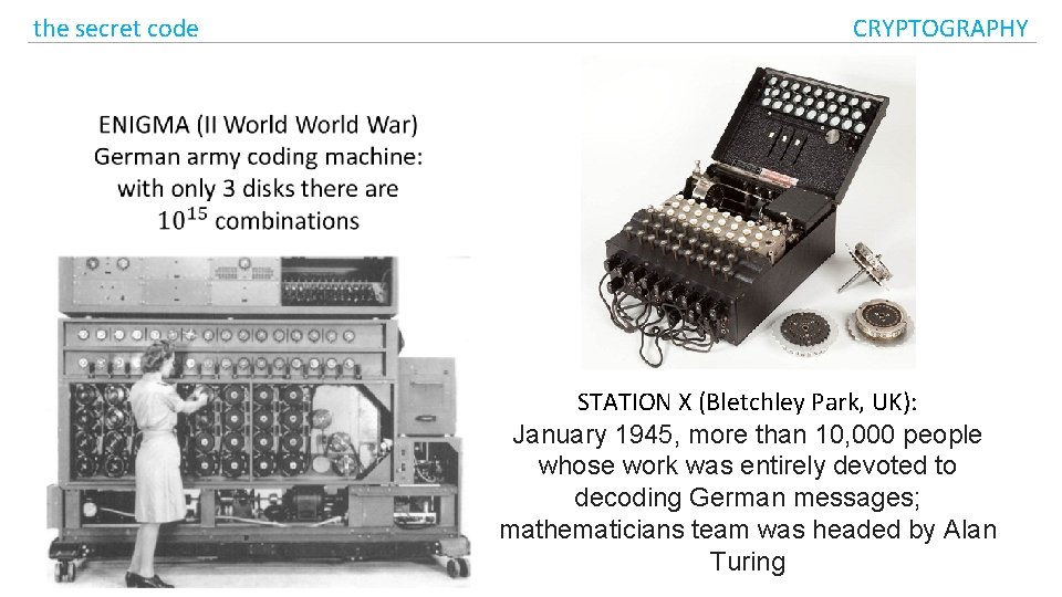 the secret code CRYPTOGRAPHY STATION X (Bletchley Park, UK): January 1945, more than 10,