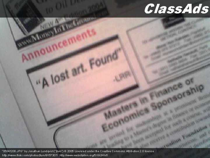 Class. Ads “ 05041200. JPG” by Jonathan Lundqvist (“jturn”) © 2005 Licensed under the