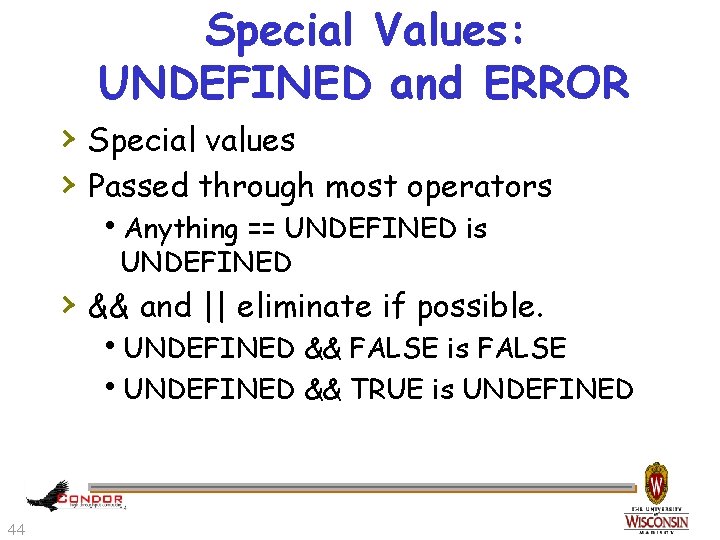 Special Values: UNDEFINED and ERROR › Special values › Passed through most operators h.