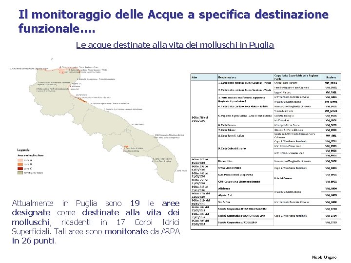 Il monitoraggio delle Acque a specifica destinazione funzionale…. Le acque destinate alla vita dei