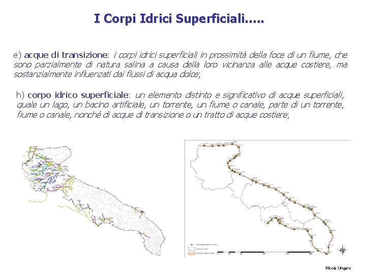 I Corpi Idrici Superficiali…. . e) acque di transizione: i corpi idrici superficiali in