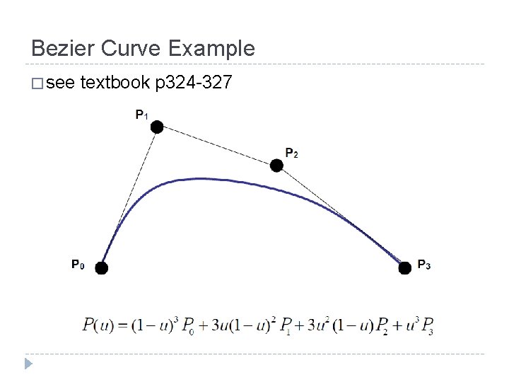 Bezier Curve Example � see textbook p 324 -327 