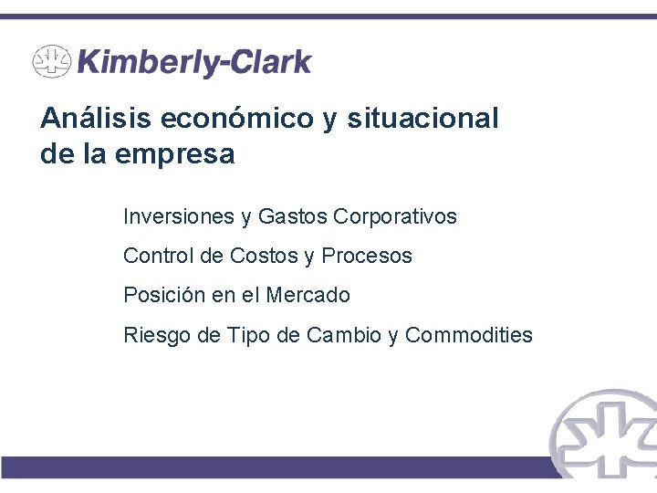 Análisis económico y situacional de la empresa Inversiones y Gastos Corporativos Control de Costos Análisis económico y situacional de la empresa Inversiones y Gastos Corporativos Control de Costos