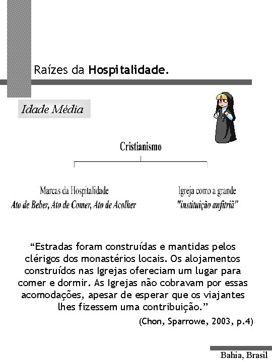 Raízes da Hospitalidade. Idade Média “Estradas foram construídas e mantidas pelos clérigos dos monastérios Raízes da Hospitalidade. Idade Média “Estradas foram construídas e mantidas pelos clérigos dos monastérios