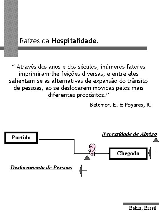 Raízes da Hospitalidade. “ Através dos anos e dos séculos, inúmeros fatores imprimiram-lhe feições