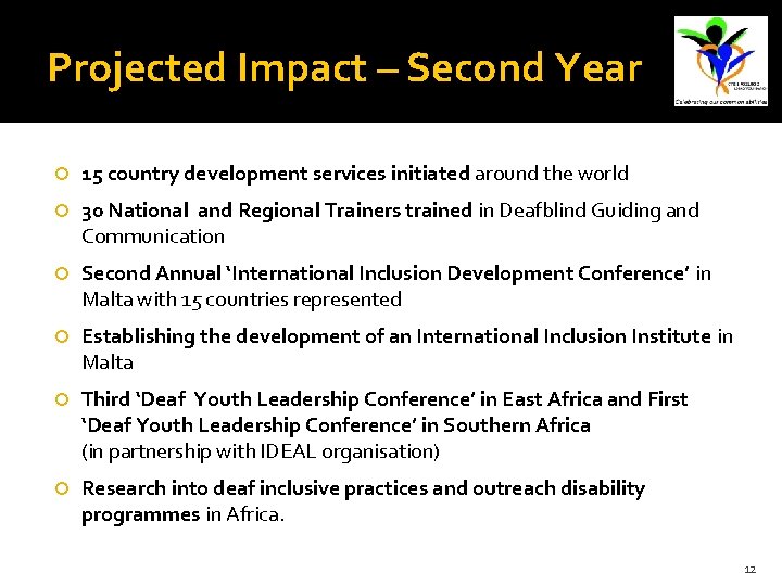 Projected Impact – Second Year 15 country development services initiated around the world 30 Projected Impact – Second Year 15 country development services initiated around the world 30