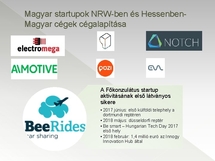Magyar startupok NRW-ben és Hessenben. Magyar cégek cégalapítása A Főkonzulátus startup aktivitásának első látványos