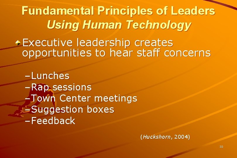 Fundamental Principles of Leaders Using Human Technology Executive leadership creates opportunities to hear staff