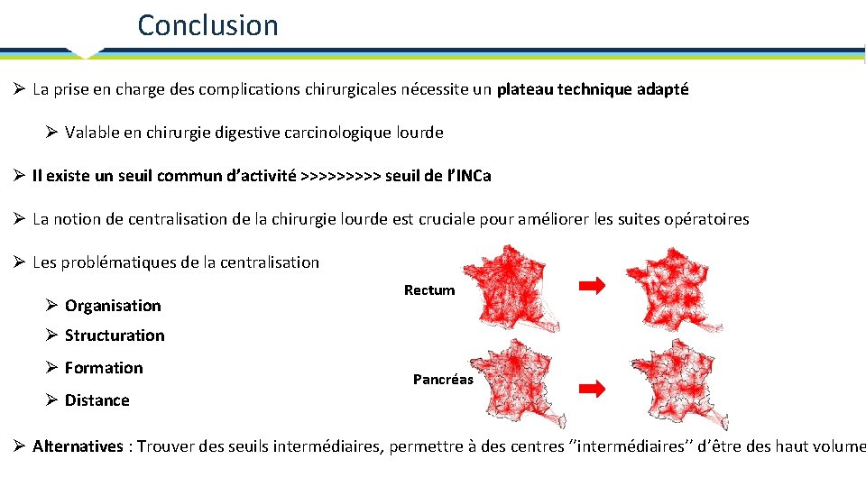 Conclusion Ø La prise en charge des complications chirurgicales nécessite un plateau technique adapté