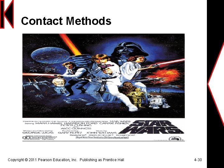 Contact Methods Copyright © 2011 Pearson Education, Inc. Publishing as Prentice Hall 4 -30