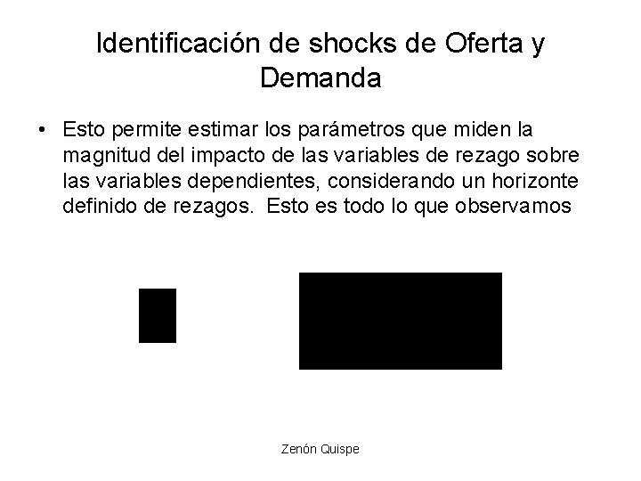 Identificación de shocks de Oferta y Demanda • Esto permite estimar los parámetros que Identificación de shocks de Oferta y Demanda • Esto permite estimar los parámetros que