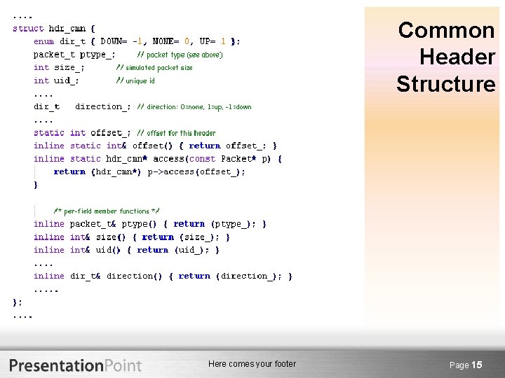 Common Header Structure Here comes your footer Page 15 