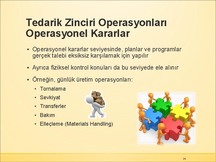 Tedarik Zinciri Operasyonları Operasyonel Kararlar ▪ Operasyonel kararlar seviyesinde, planlar ve programlar gerçek talebi Tedarik Zinciri Operasyonları Operasyonel Kararlar ▪ Operasyonel kararlar seviyesinde, planlar ve programlar gerçek talebi