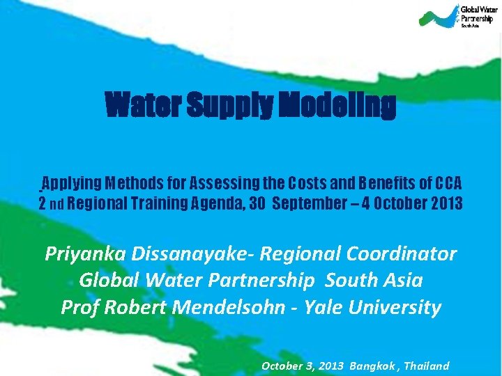 Water Supply Modeling Applying Methods for Assessing the Costs and Benefits of CCA 2