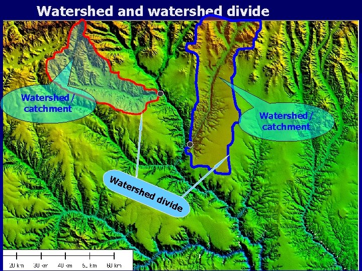 Watershed and watershed divide Watershed/ catchment Wa ter she dd ivid e 