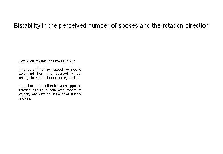 Bistability in the perceived number of spokes and the rotation direction Two kinds of