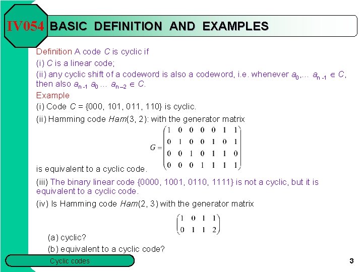 Iv 054 Chapter 3 Cyclic And Convolution Codes