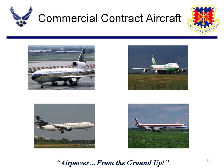 Commercial Contract Aircraft “Airpower…From the Ground Up!” 10 Commercial Contract Aircraft “Airpower…From the Ground Up!” 10