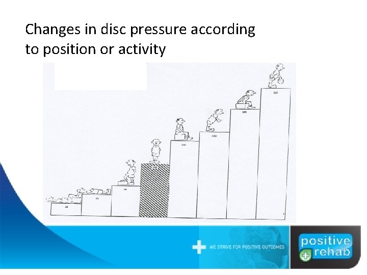 Changes in disc pressure according to position or activity 