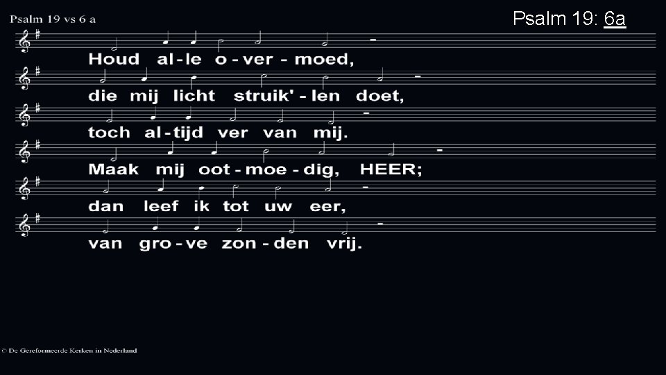Psalm 19: 6 a Psalm 19: 6 a