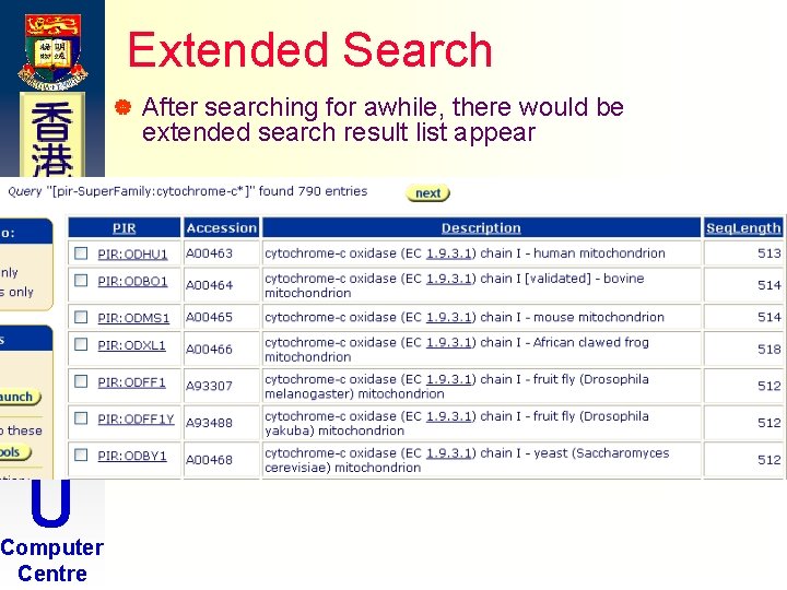 Extended Search | H K U Computer Centre After searching for awhile, there would Extended Search | H K U Computer Centre After searching for awhile, there would