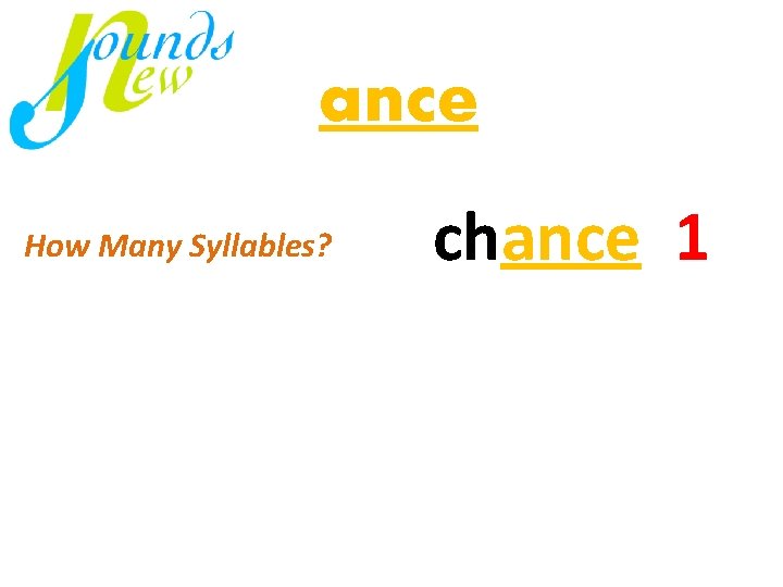 ance How Many Syllables? chance 1 mi / nus virus just 