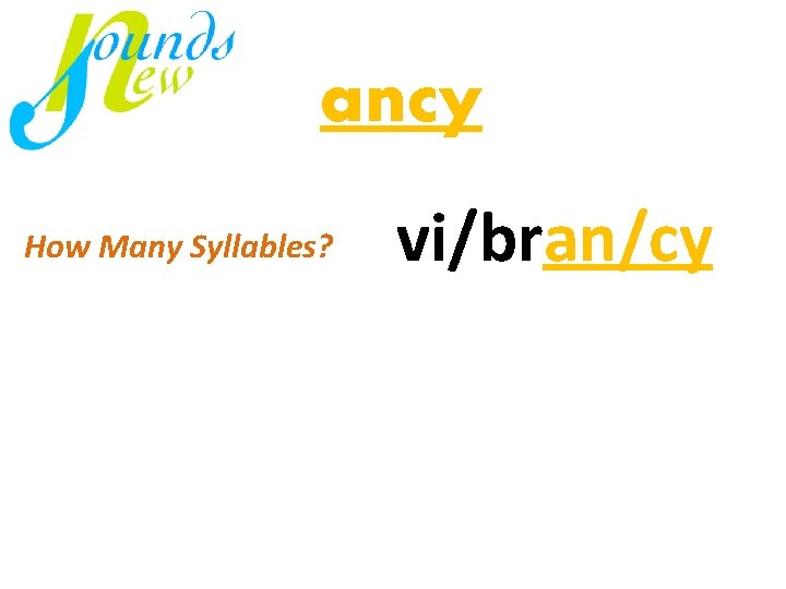 ancy How Many Syllables? vi/bran/cy mi / nus virus just 