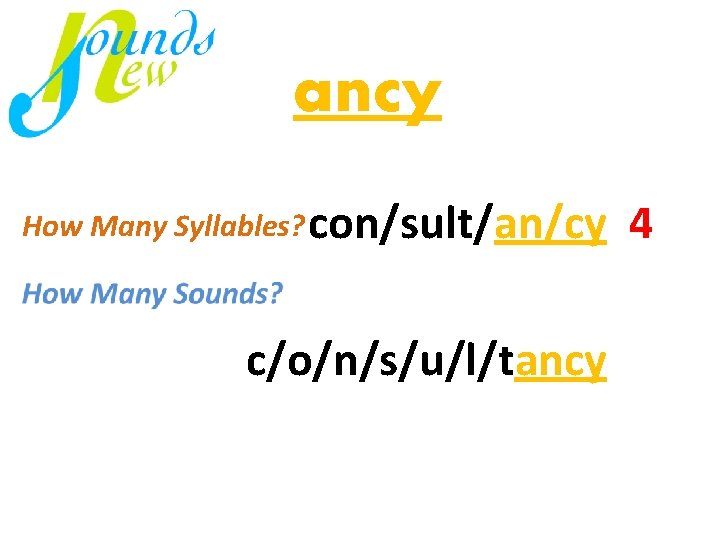 ancy How Many Syllables? con/sult/an/cy 4 mi / nus c/o/n/s/u/l/tancy 4 virus just 