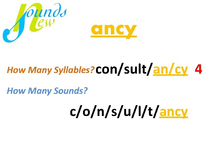 ancy How Many Syllables? con/sult/an/cy 4 mi / nus c/o/n/s/u/l/t/ancy 4 virus just 