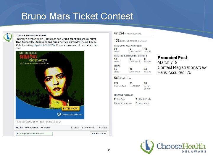 Bruno Mars Ticket Contest Promoted Post March 7 - 9 Contest Registrations/New Fans Acquired: