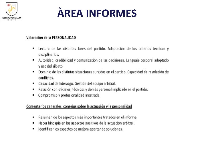 ÀREA INFORMES 