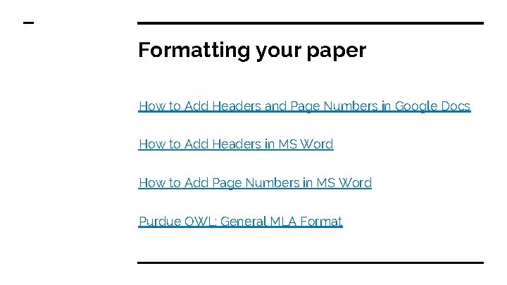 Formatting your paper How to Add Headers and Page Numbers in Google Docs How