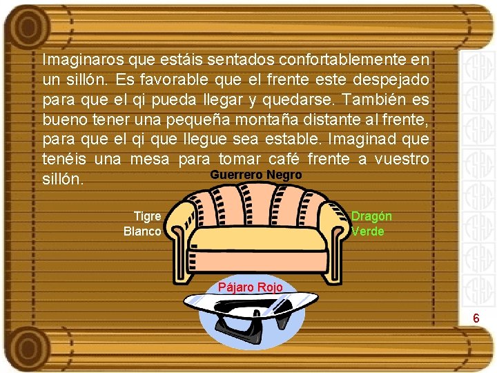 Imaginaros que estáis sentados confortablemente en un sillón. Es favorable que el frente este