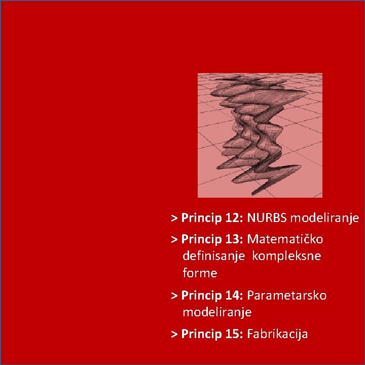 > Princip 12: NURBS modeliranje > Princip 13: Matematičko definisanje kompleksne forme > Princip