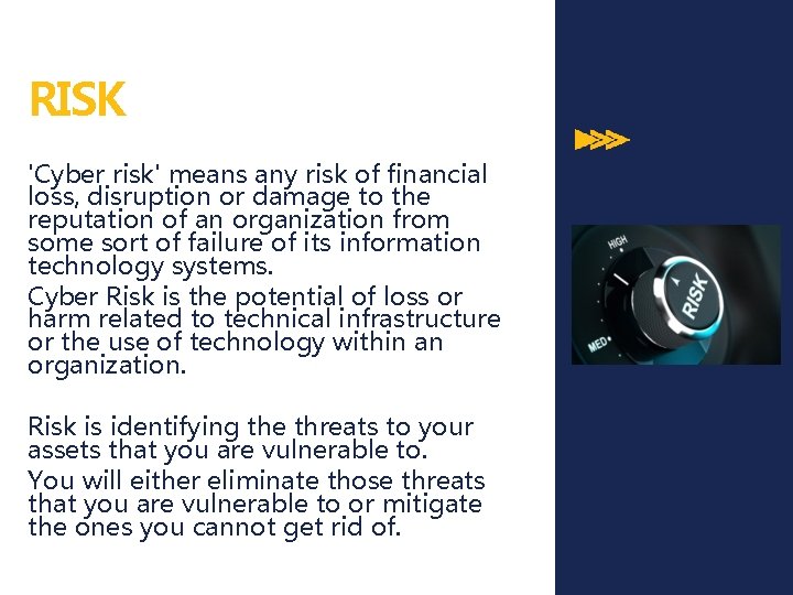 RISK 'Cyber risk' means any risk of financial loss, disruption or damage to the