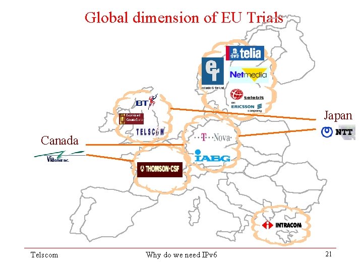 Global dimension of EU Trials Japan Canada Telscom Why do we need IPv 6