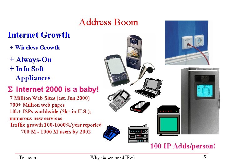 Address Boom Internet Growth + Wireless Growth + Always-On + Info Soft Appliances Internet