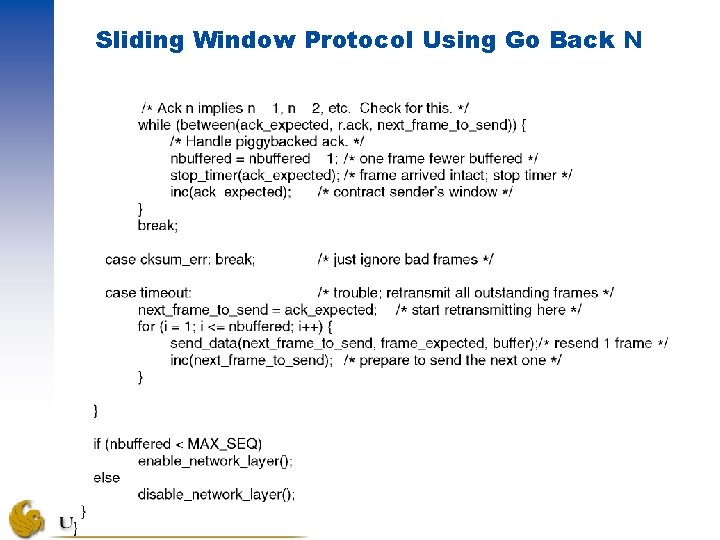 Sliding Window Protocol Using Go Back N 