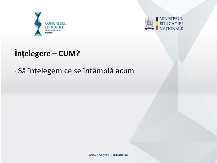 Înțelegere – CUM? - Să înțelegem ce se întâmplă acum 