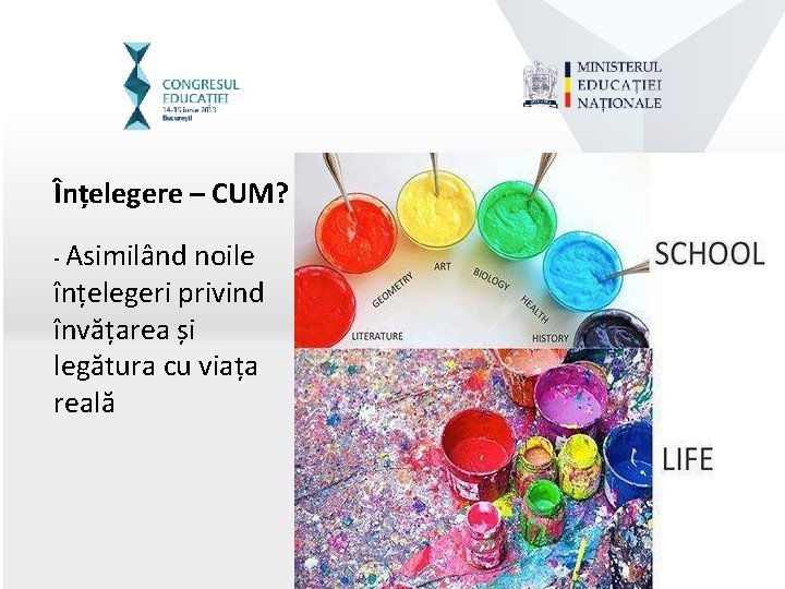 Înțelegere – CUM? - Asimilând noile înțelegeri privind învățarea și legătura cu viața reală