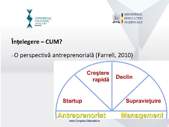 Înțelegere – CUM? - O perspectivă antreprenorială (Farrell, 2010) 